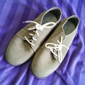 Olive suede shoes