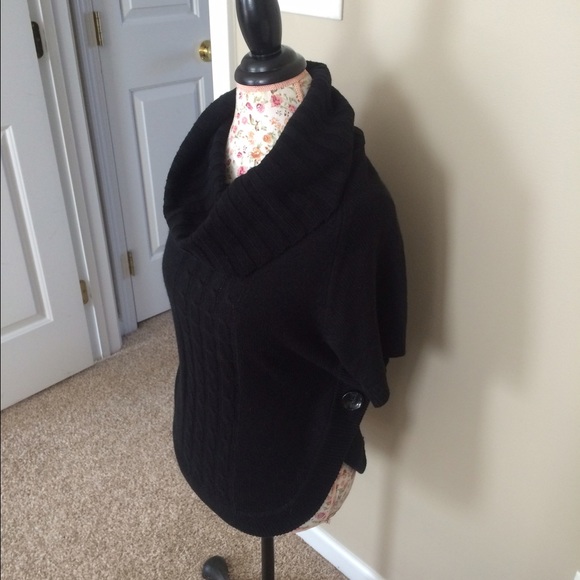 Black Cowl Neck Poncho