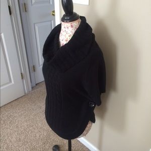 Black Cowl Neck Poncho