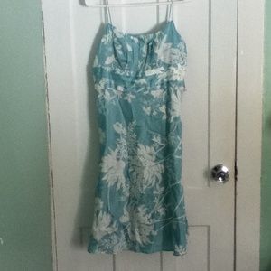 Blue Print Spaghetti Strap Dress