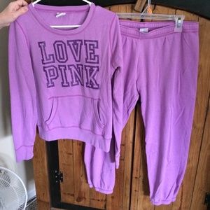 PINK purple sweat set