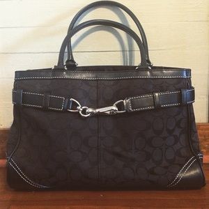 Hamptons Black Coach Tote