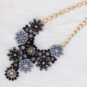 Miss Daisy Black Crystal Statement Necklace