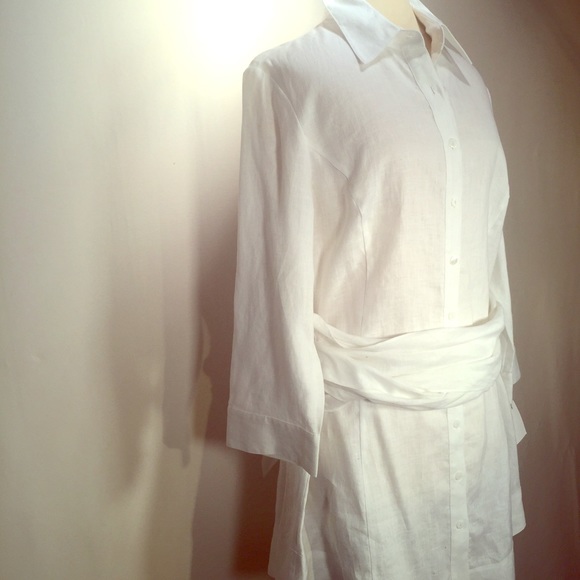 Sold HOLD/RESERVED Neiman Marcus White Linen Dress