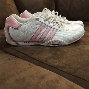 Adidas 'Goodyear'. White with pink stripes