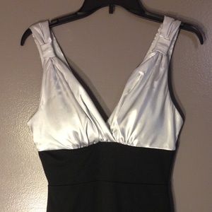 Mid thigh black and silver fitted dress