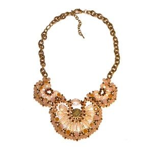 Flower Power Champagne Crystal Statement Necklace