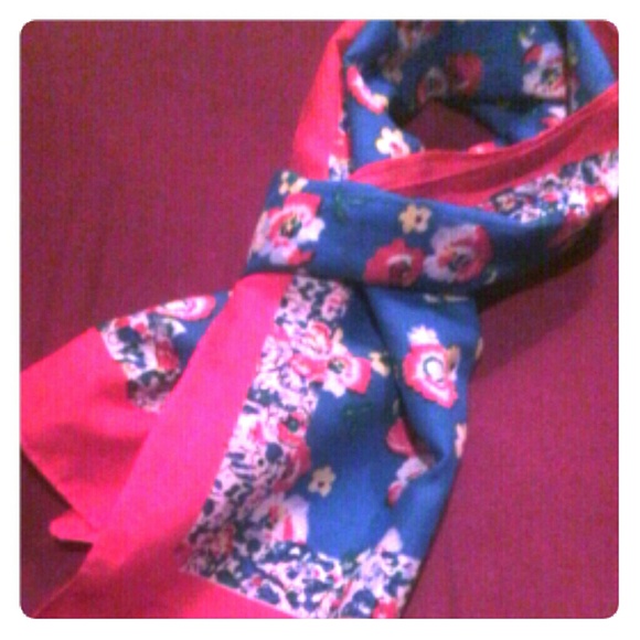 Red and blue floral scarf