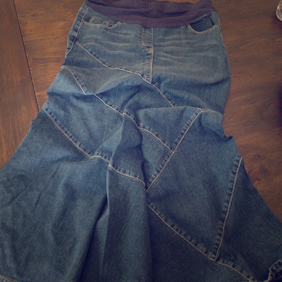 Jean maternity maxi skirt