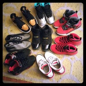 Air jordan 10(2),11,7,3,1,futers,and spizikes