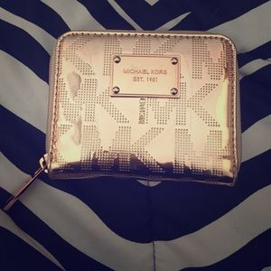 Michael Kors Rose Gold Zip Around Wallet