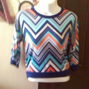 Almost Famous striped chevron top nwot