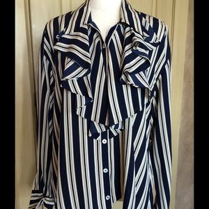 DANA BUCHMAN Silk Blouse French Cuffs