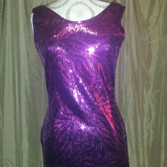 Black  and pink sequence party dress