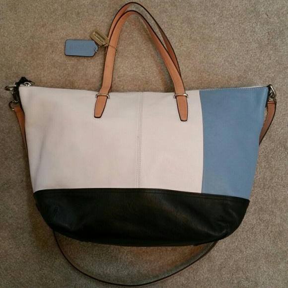 RARE Coach Leather Convertible Tote XL