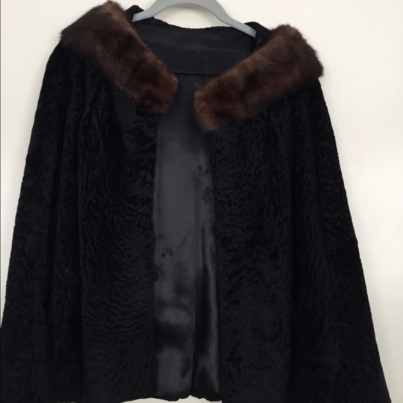 Vintage 1950's Black Persian Lambswool Jacket.