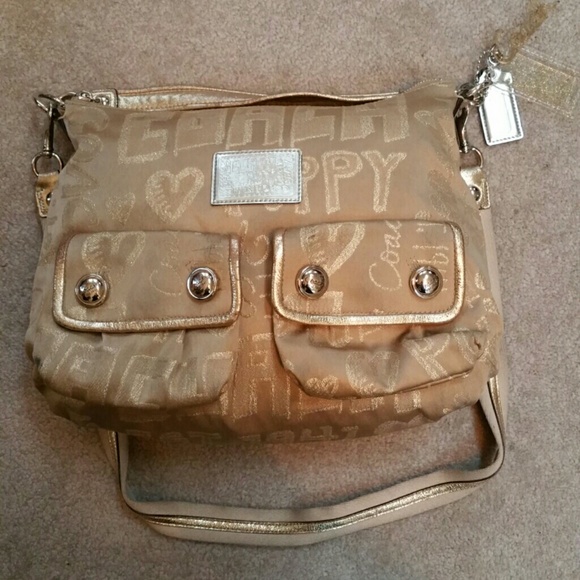 Coach Gold Convertible Poppy Purse