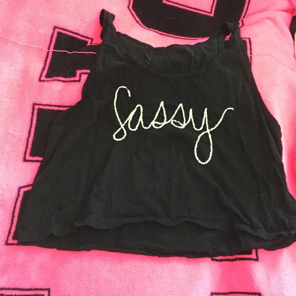 Brandy Melville sassy stitched sassy crop top