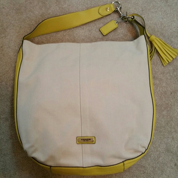 Coach Yellow Green Spring Purse Very Pretty!