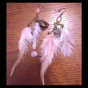 Black & Pink Feather earrings bundle