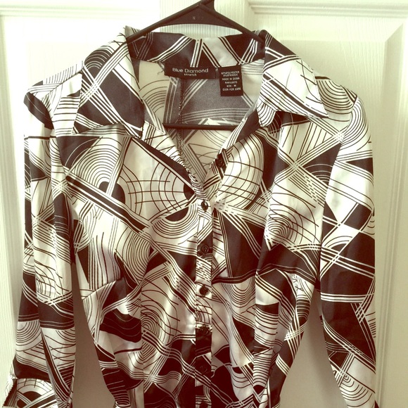 Satin stretch mosaic dress shirt