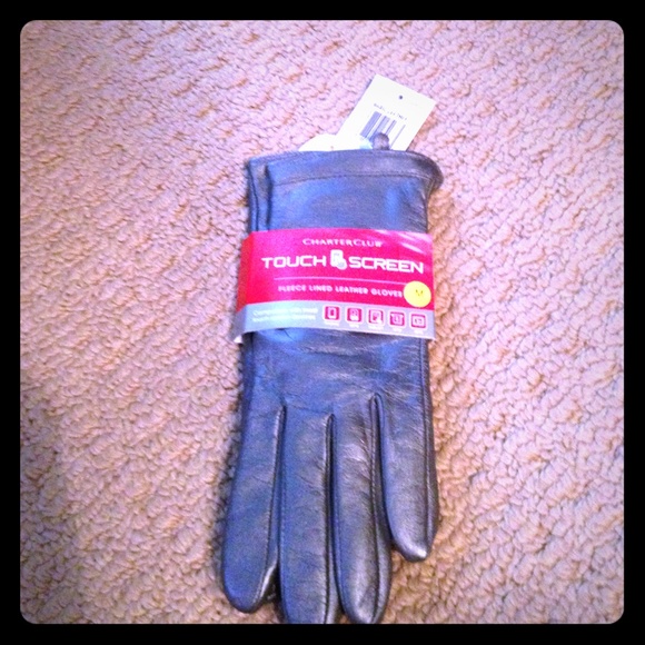 Charter Club Leather Gloves