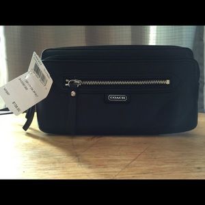 NWT Black Coach Double Zip Wallet w/ Wristlet.