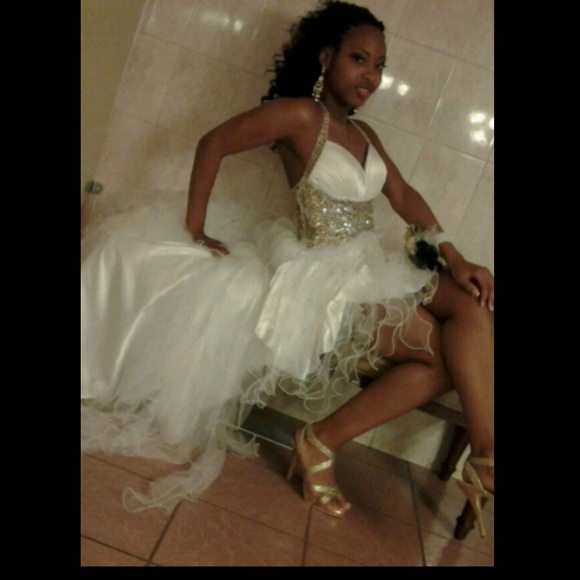 White High Low Prom Dress