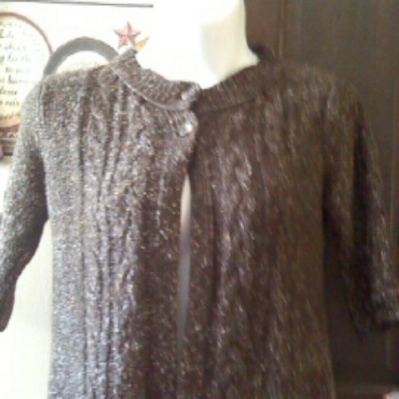 Dark brown 3 quarter length sweater wrap - Picture 1 of 4