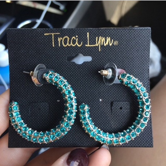 Blue Hoop Earrings