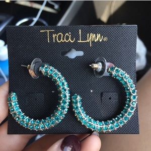 Blue Hoop Earrings