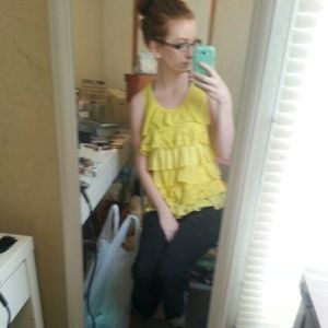 Yellow Ruffle Tank