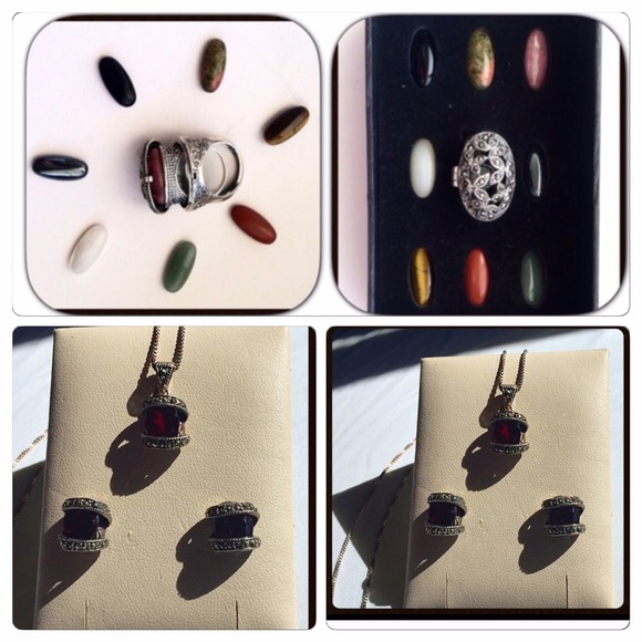 Colors of Life Jewelry - Vtg Interchangeable 2 In 1 Sterling Gemstone Ring