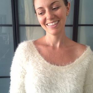 Cream white fur like sweater