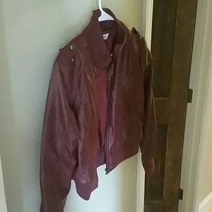 red leather jacket