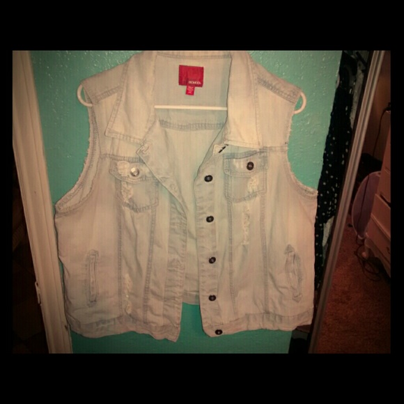 Distressed Denim vest
