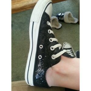 Black Glitter Converse