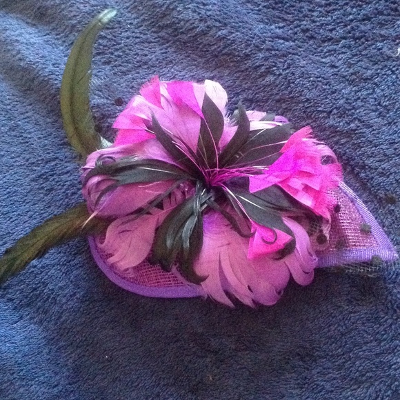 Purple and Black Fascinator Hat