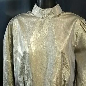 Herman Geist gold metallic blouse