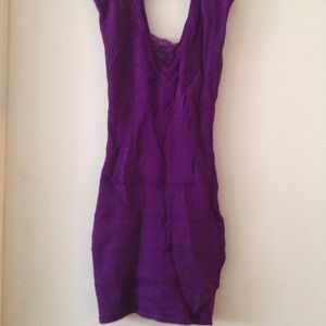Bebe bandage dress in purple/eggplant