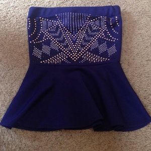 Peplum strapless top