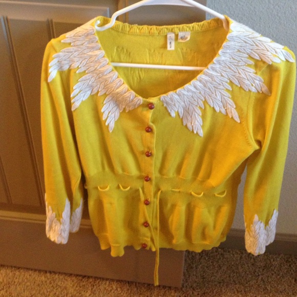 Anthropologie cardigan appliqué