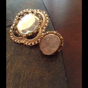 TWO great costume jewelry rings.