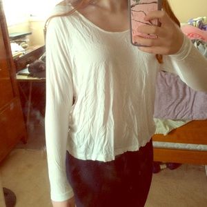 Cropped long sleeve blouse