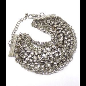 Multi Chain & Rhinestone Bracelet