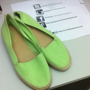 Cute lime canvas flats