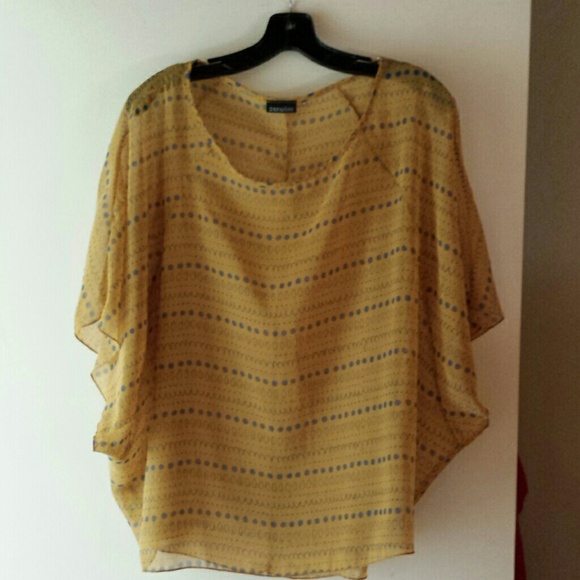 Bat wings style sheer blouse