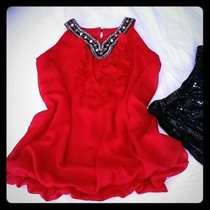 Red bejeweled  top