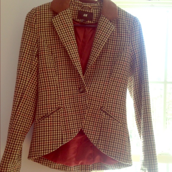 H&m wool houndstooth blazer