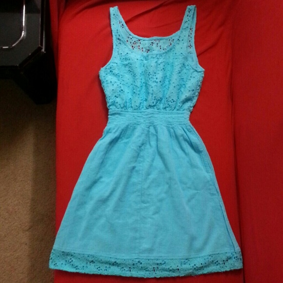 SOLD. Sky blue lace dress size S